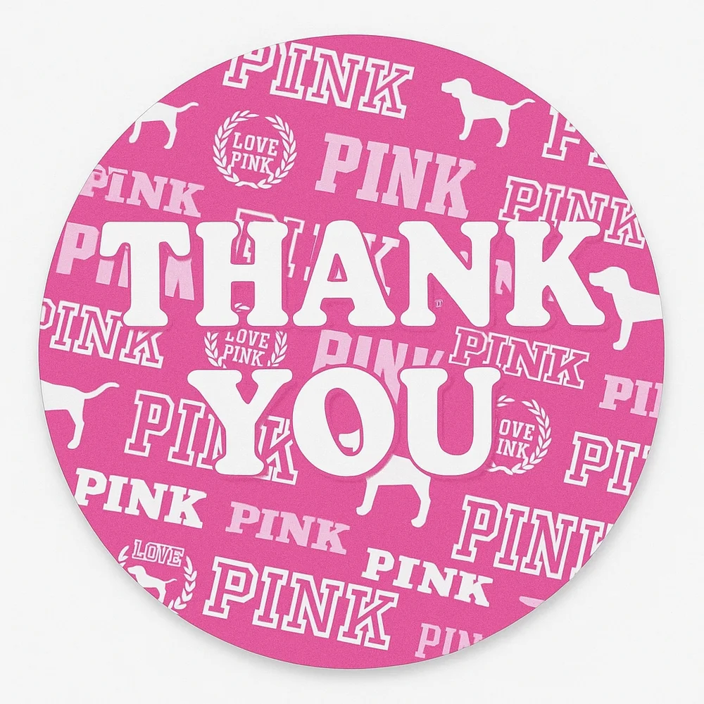 120 Thank You Stickers PINK VS